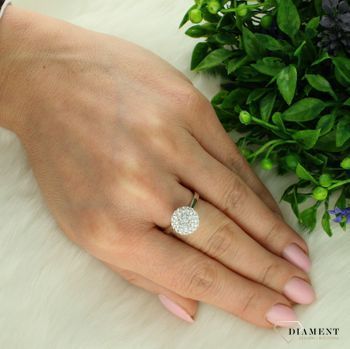 Srebrny pierścionek damski 925 białe kryształki Swarovski rozmiar 17 DIA-PRS-7286-925.jpg