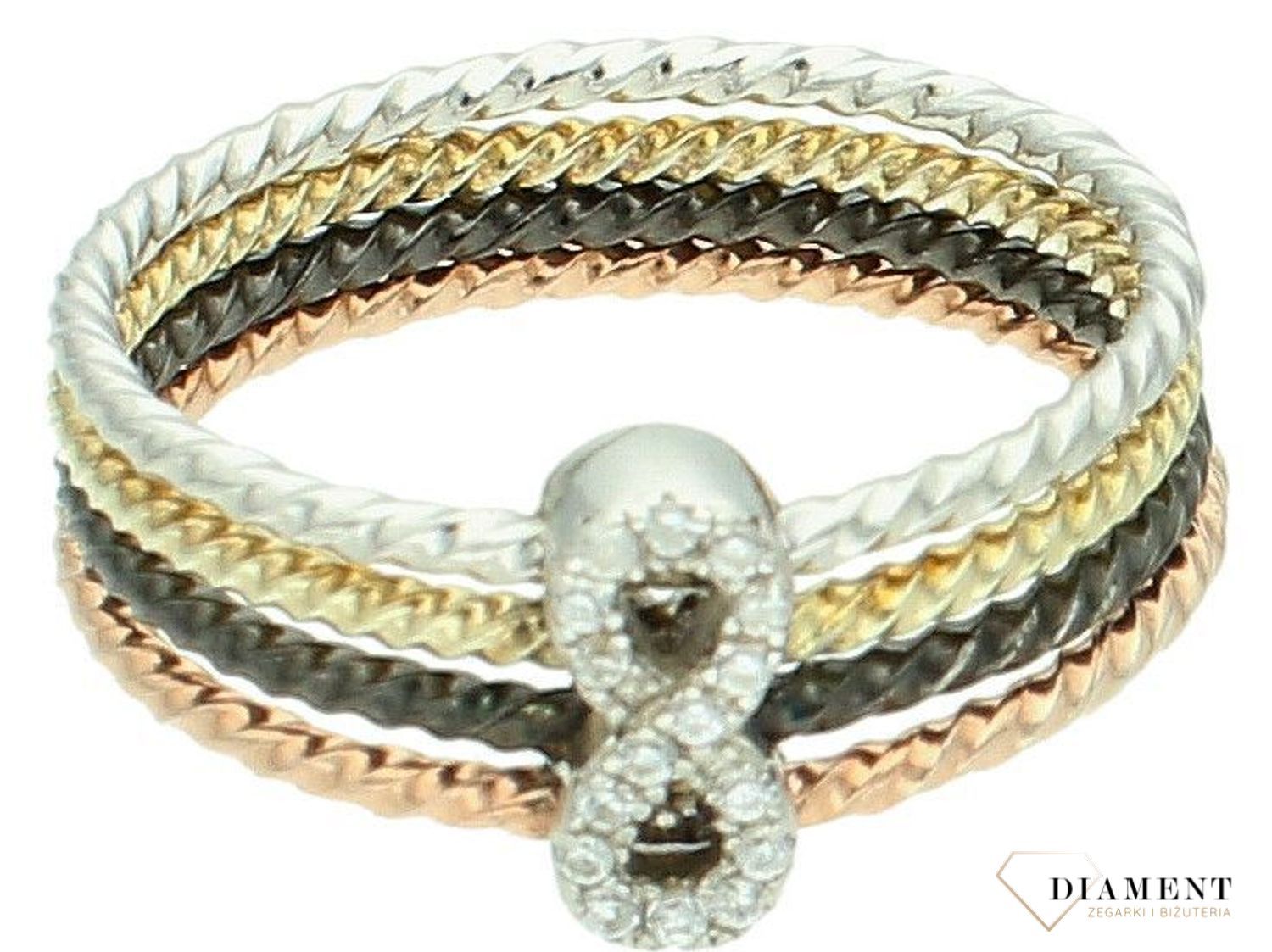 Srebrny pierścionek damski 925 szeroka obrączka z nieskończonością DIA-PRS-7287-925. Srebrny pierścionek damski na prezent. Srebrny pierścionek ze znakiem nieskończoności. Pierścionek srebrny dla kobiety..jpg