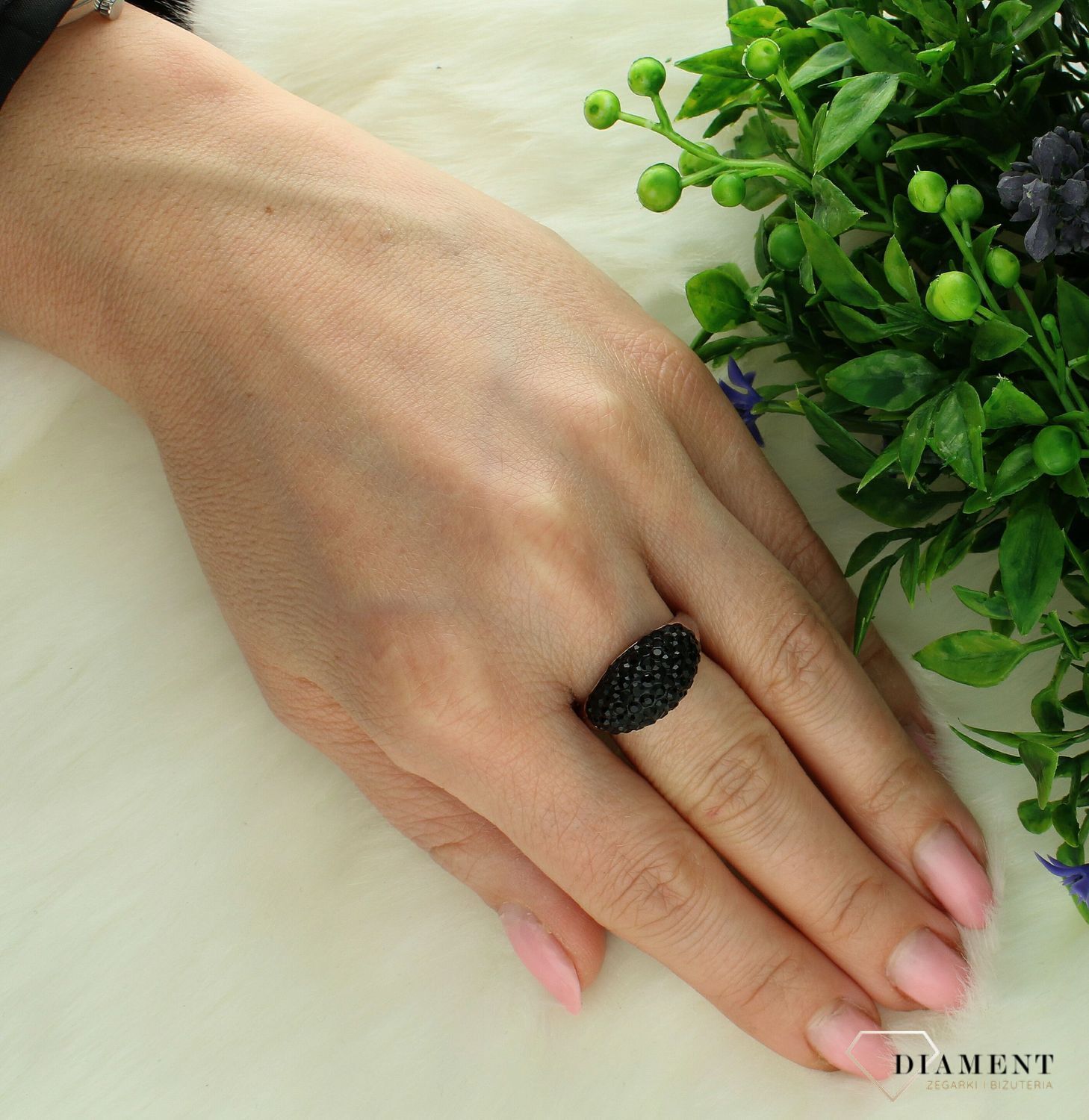 Srebrny pierścionek damski 925 czarne cyrkonie rozmiar 19 DIA-PRS-7296-925. Srebrny pierścionek damski. Srebrny pierścionek z cyrkoniami. Pierścionek srebrny dla kobiety, Pierścionek srebrny na prezent (2).jpg