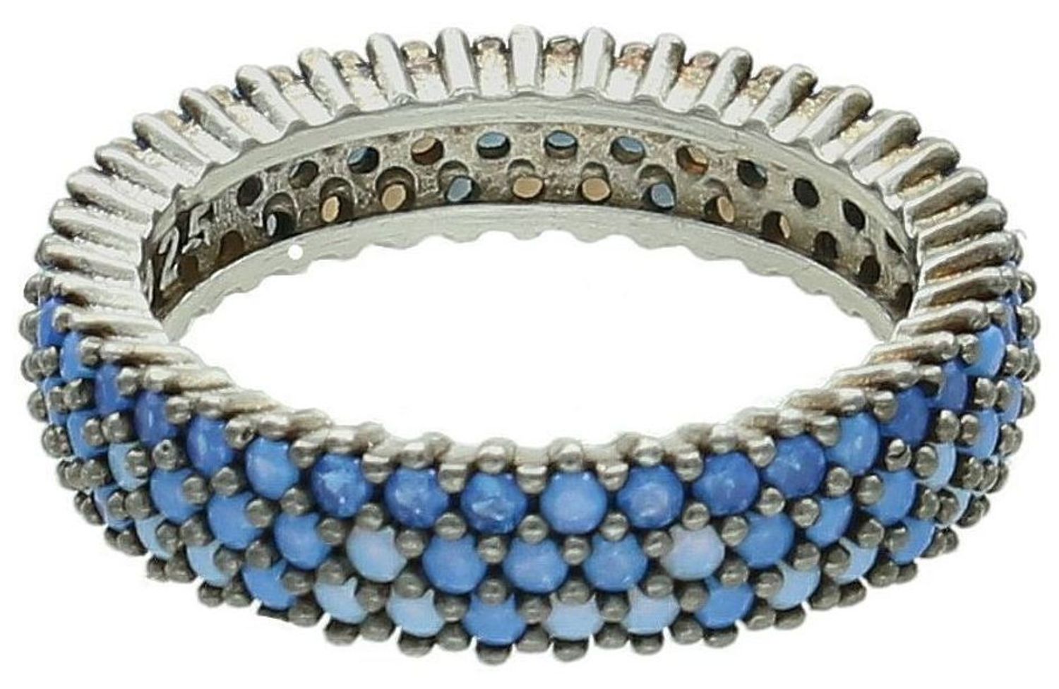 Srebrny pierścionek damski 925 obrączka z niebieskimi cyrkoniami DIA-PRS-7305-925. Srebrny pierścionek damski. Pierścionek srebrny na prezent..jpg