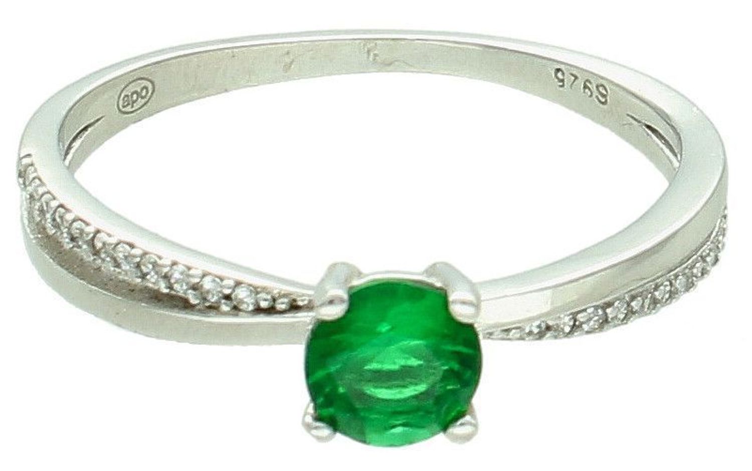 Srebrny pierścionek damski 925 zielone oczko rozmiar 25 DIA-PRS-7310-925 (2).jpg