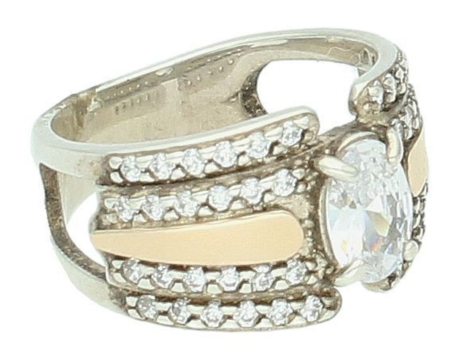 Pierścionek srebrny z cyrkoniami próba 925, DIA-PRS-7312-925 Srebrny pierścionek wykonany z najwyższej jakości srebra o prostej formie. Idealny pomysł na prezent dla każdej kobiety1.jpg