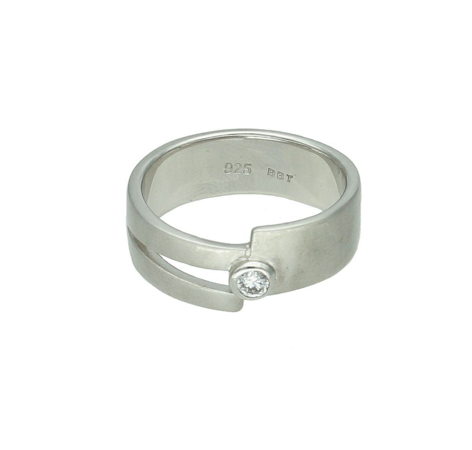 Srebrny pierścionek damski 925 matowy z cyrkonią DIA-PRS-7322-925.jpg