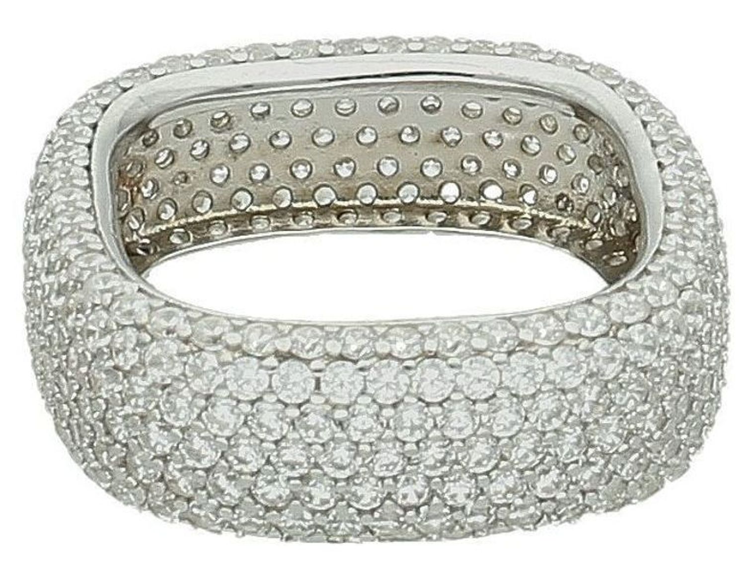 Srebrny pierścionek damski 925 kwadratowa obrączka z cyrkoniami rozmiar 11 DIA-PRS-7329-925 1.jpg