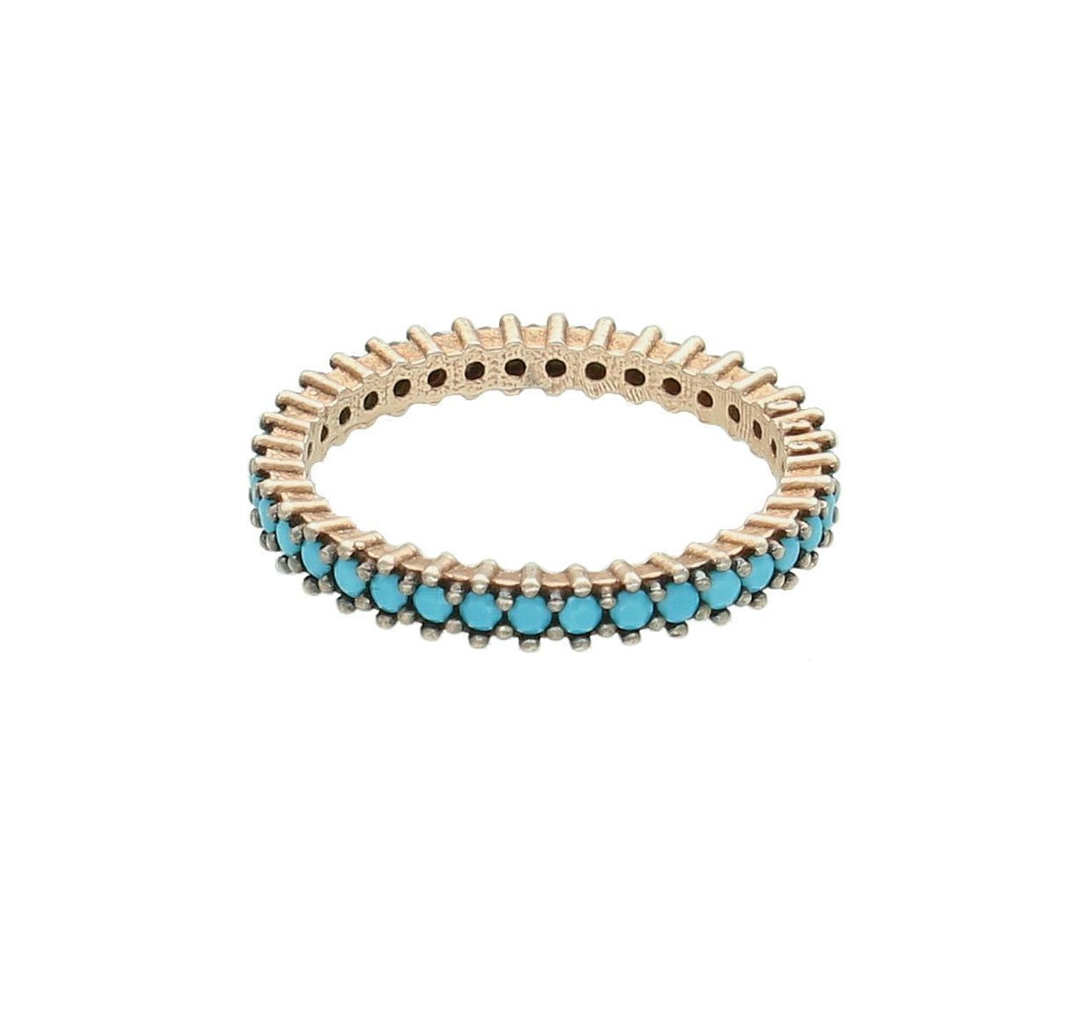 Srebrny pierścionek damski 925 obrączka z niebieskimi cyrkoniami rozmiar 12 DIA-PRS-7330-925.jpg