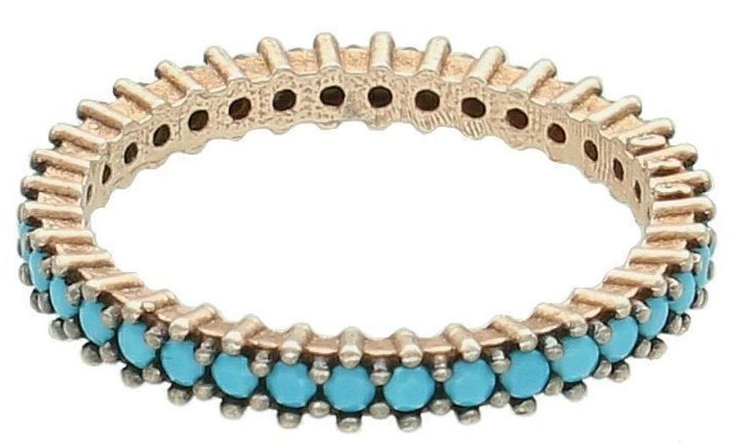 Srebrny pierścionek damski 925 obrączka z niebieskimi cyrkoniami rozmiar 12 DIA-PRS-7330-925.jpg