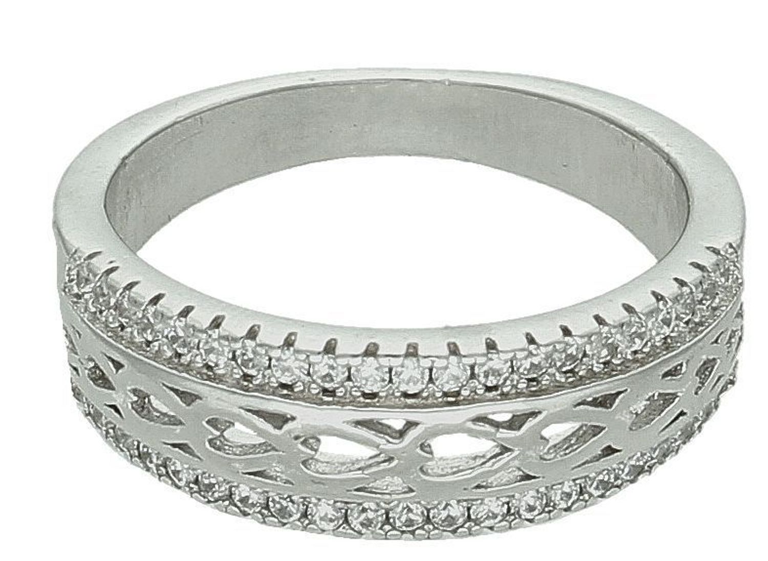 Srebrny pierścionek damski 925 z cyrkoniami i serduszkami rozmiar 14 DIA-PRS-7339-925. Srebrny pierścionek damski. Srebrny pierścionek z cyrkoniami. Pierścionek srebrny damski..jpg