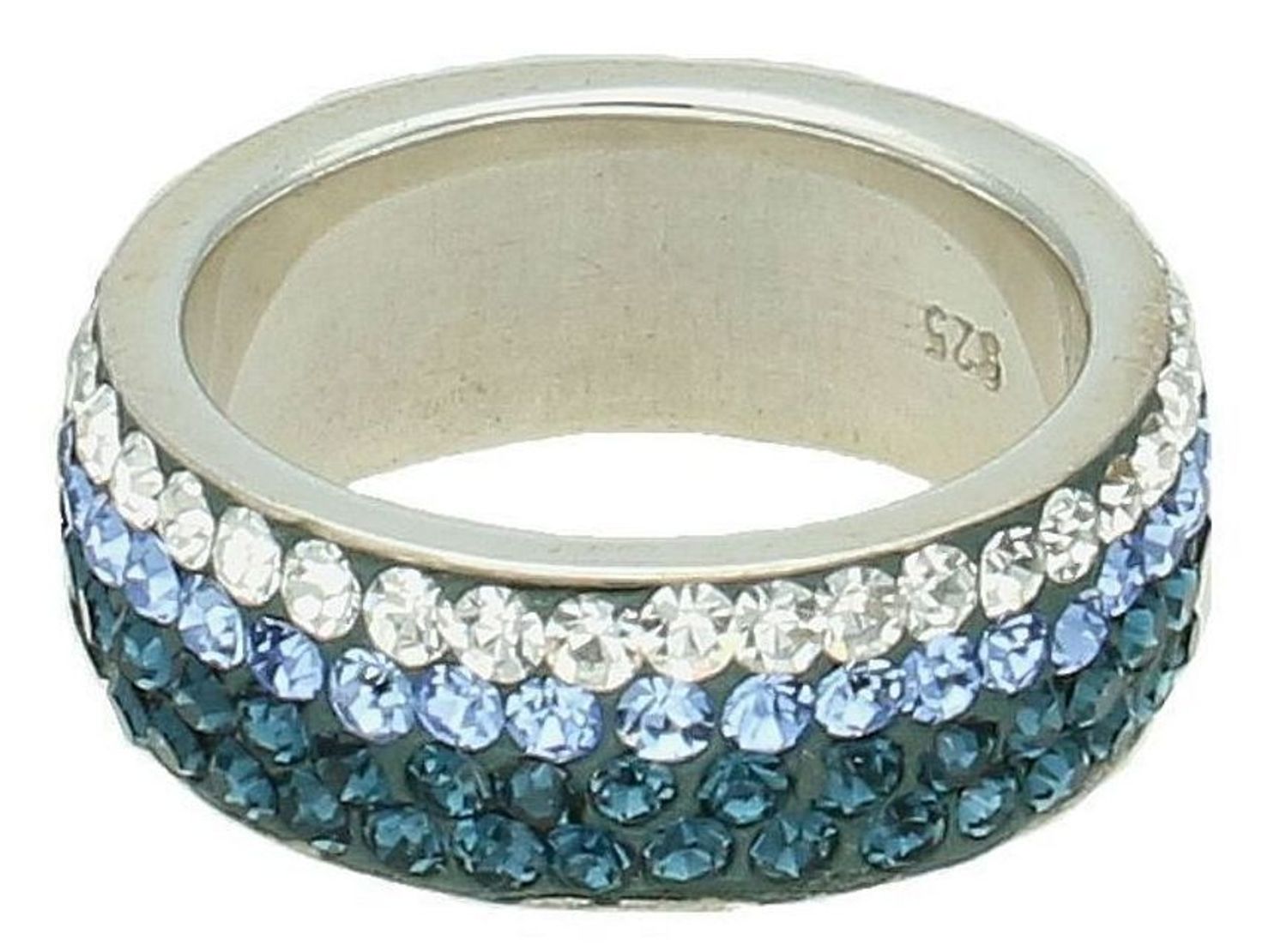 Srebrny pierścionek damski 925 obrączka Swarovski elements rozmiar 9.jpg