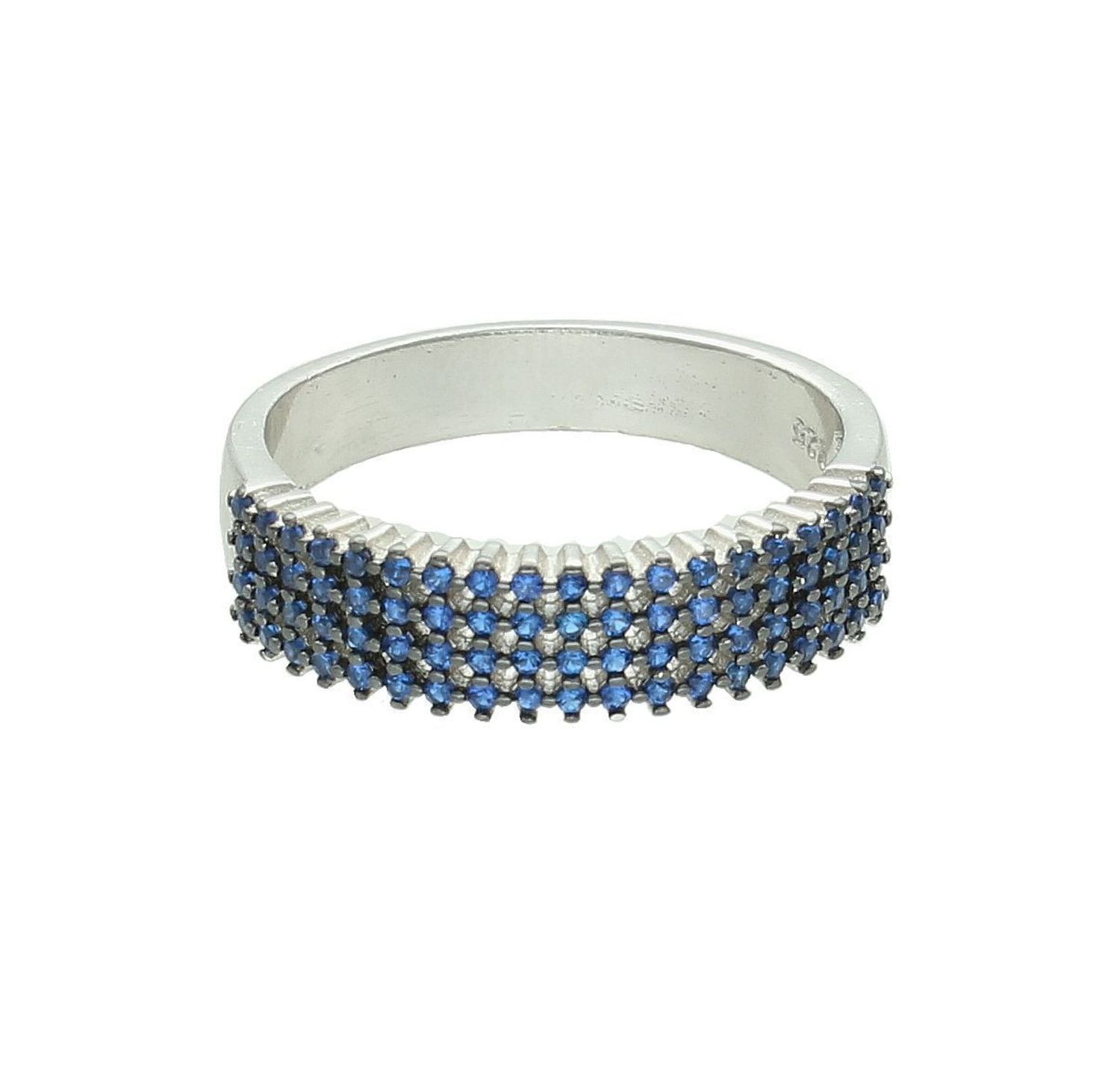 Srebrny pierścionek damski 925 obrączka z granatowymi cyrkoniami rozmiar 20. Srebrny pierścionek damski. Pierścionek srebrny na prezent. Pierścionek ze srebra z cyrkoniami..jpg