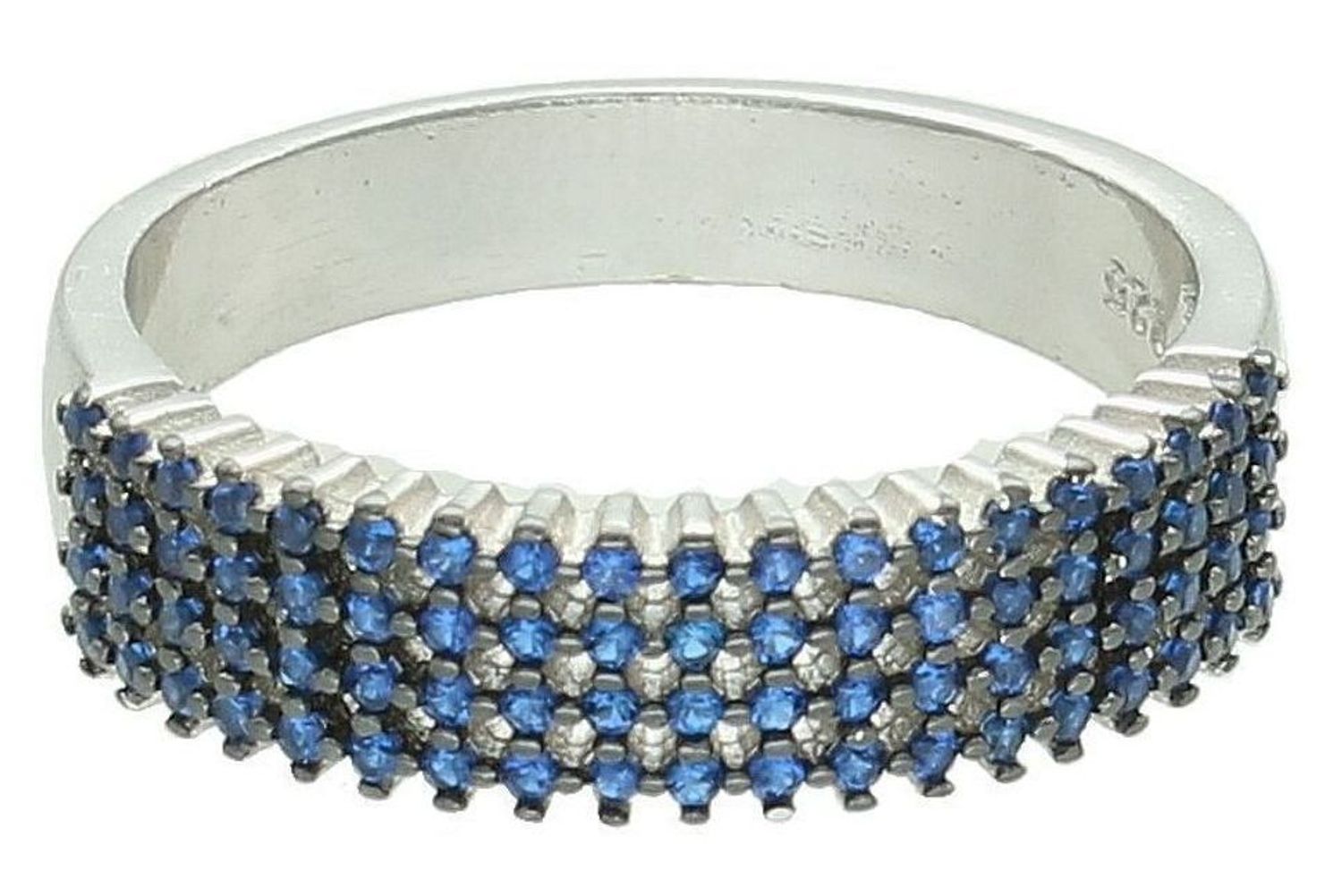 Srebrny pierścionek damski 925 obrączka z granatowymi cyrkoniami rozmiar 20. Srebrny pierścionek damski. Pierścionek srebrny na prezent. Pierścionek ze srebra z cyrkoniami..jpg