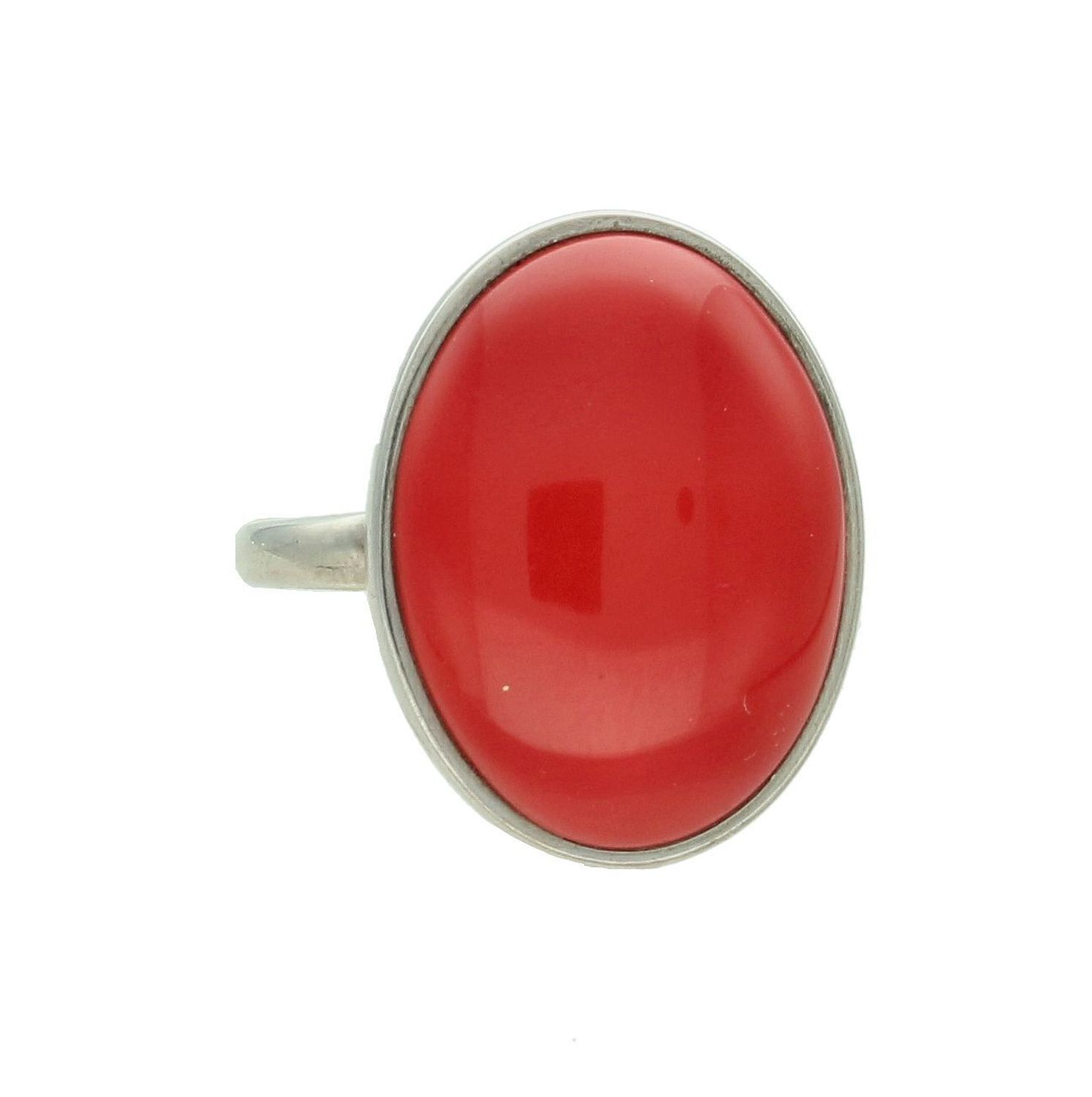 Srebrny pierścionek damski 925 owalny z koralem rozmiar 17 DIA-PRS-7366-925 5.jpg