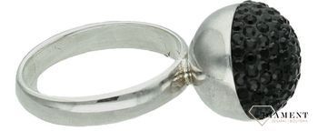 Srebrny pierścionek damski 925 czarne oczko  z kryształami Swarovski rozmiar 22 DIA-PRS-7368-925 (1).jpg