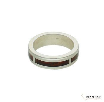 Srebrny pierścionek damski 925 obrączka z bursztynem rozmiar 18 DIA-PRS-7373-92533.jpg