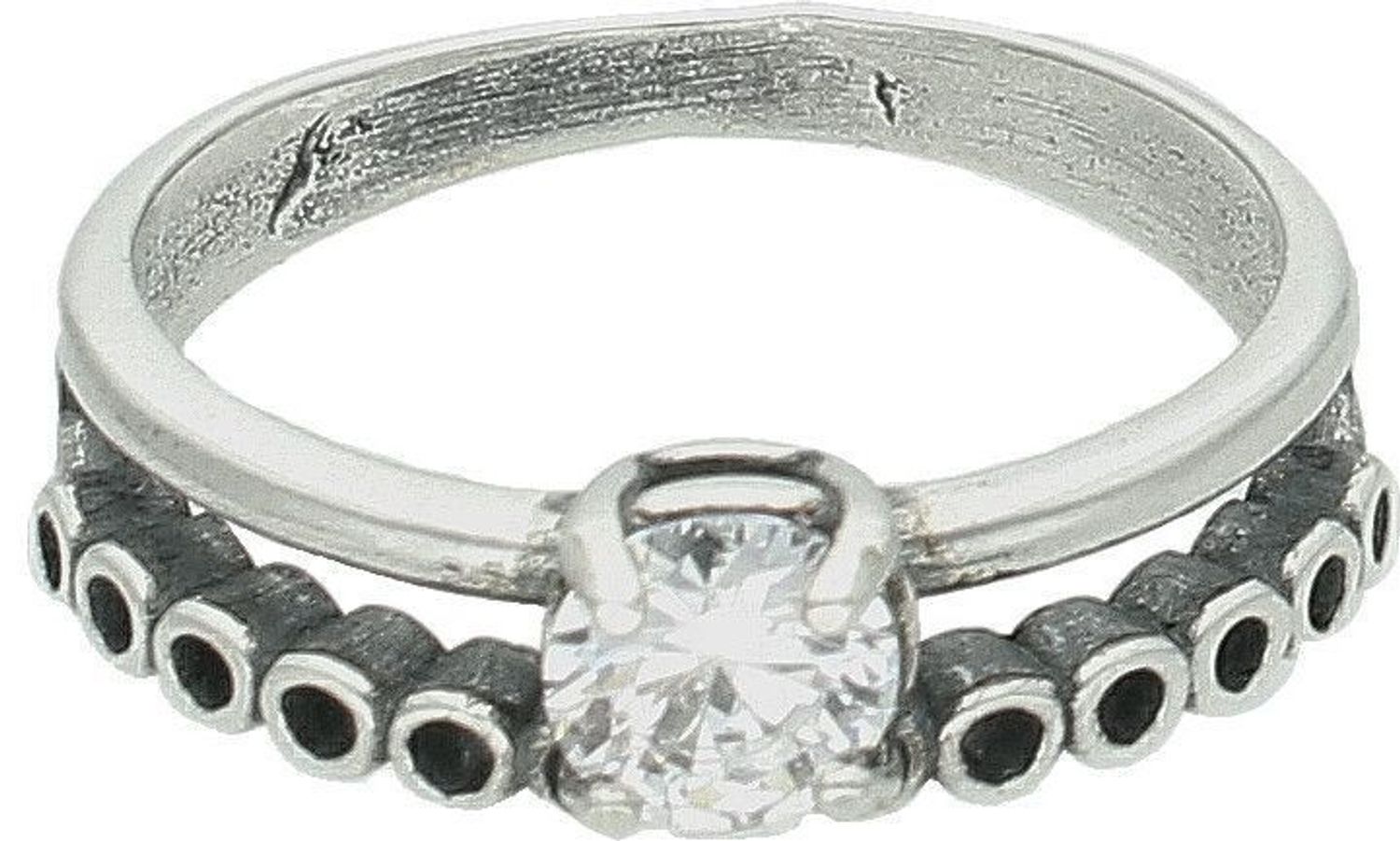 Srebrny pierścionek damski 925 podwójny z białą cyrkonią rozmiar 17 DIA-PRS-7374-925 (2).jpg