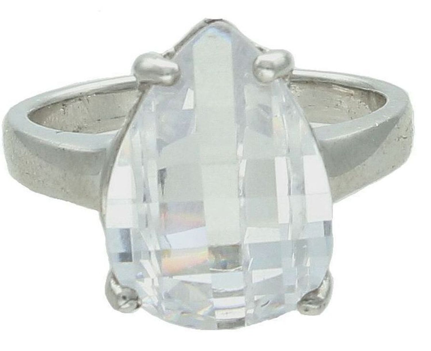 Srebrny pierścionek damski 925 duża owalna cyrkonia rozmiar 16 DIA-PRS-7380-925.jpg