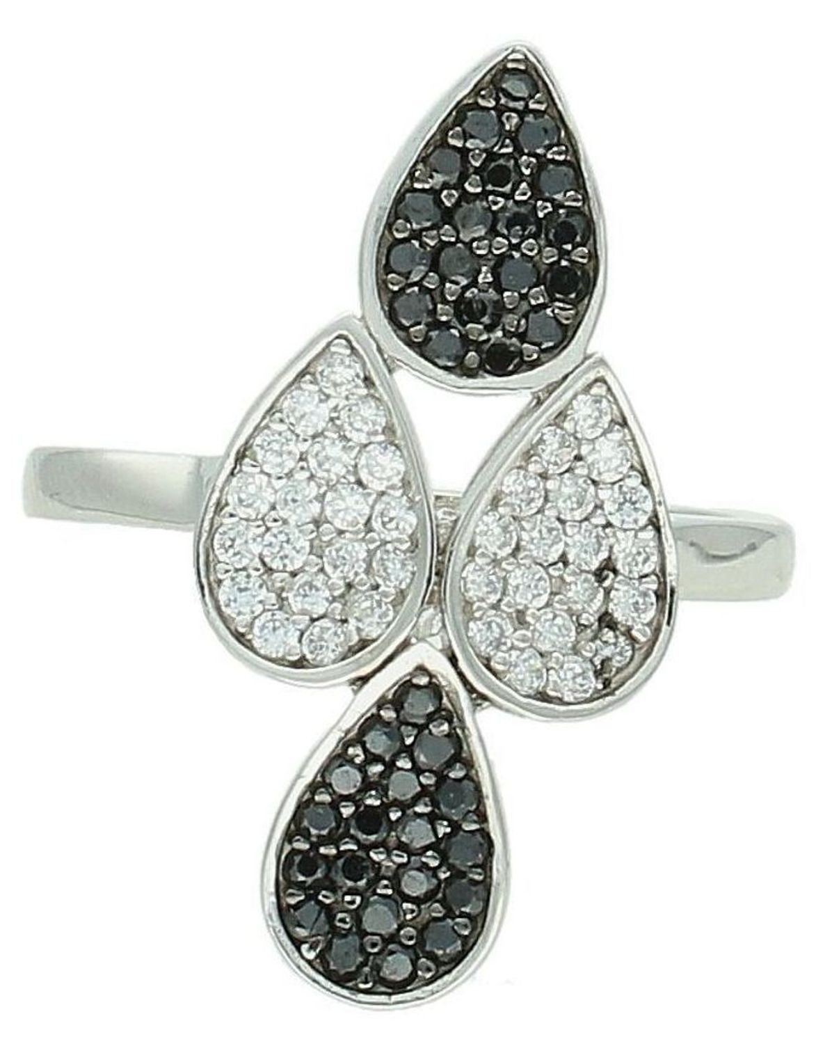 Srebrny pierścionek damski 925 czarno-białe cyrkonie DIA-PRS-7395-925. Srebrny pierścionek damski. Srebrny pierścionek z cyrkoniami. Pierścionek damski sre.jpg