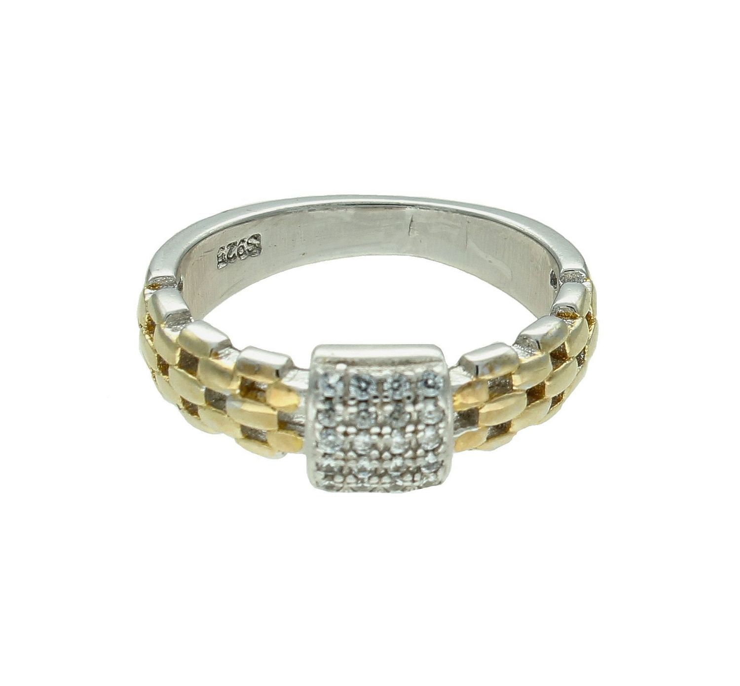 Pierścionek srebrny 925 pokryty złotem wysadzany cyrkoniami rozmiar 12 DIA-PRS-7401-925 (1).jpg