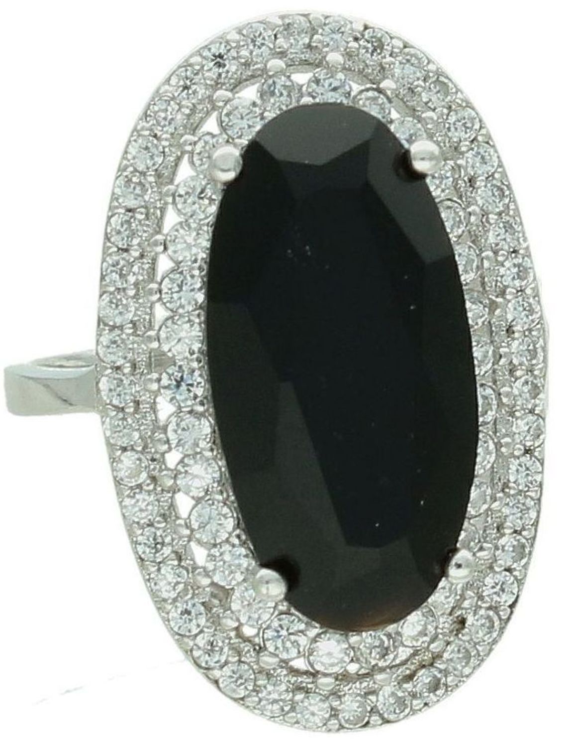 Srebrny pierścionek damski 925 z dużą czarną cyrkonią rozmiar 13 DIA-PRS-7404-925. Srebrny pierścionek damski. Pierścionek srebrny dla kobiety na prezent. Srebrny damski pierścionek z cyrkoniami. 77.jpg