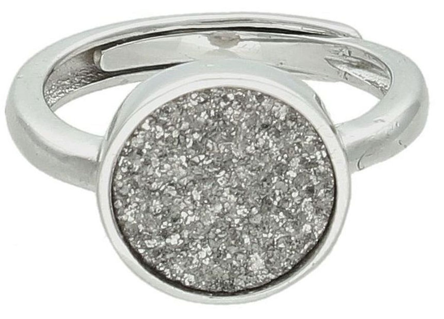 Srebrny pierścionek damski 925 okrągły z grafitowym agatem rozmiar 13 regulowany ro DIA-PRS-7409-925 4.jpg