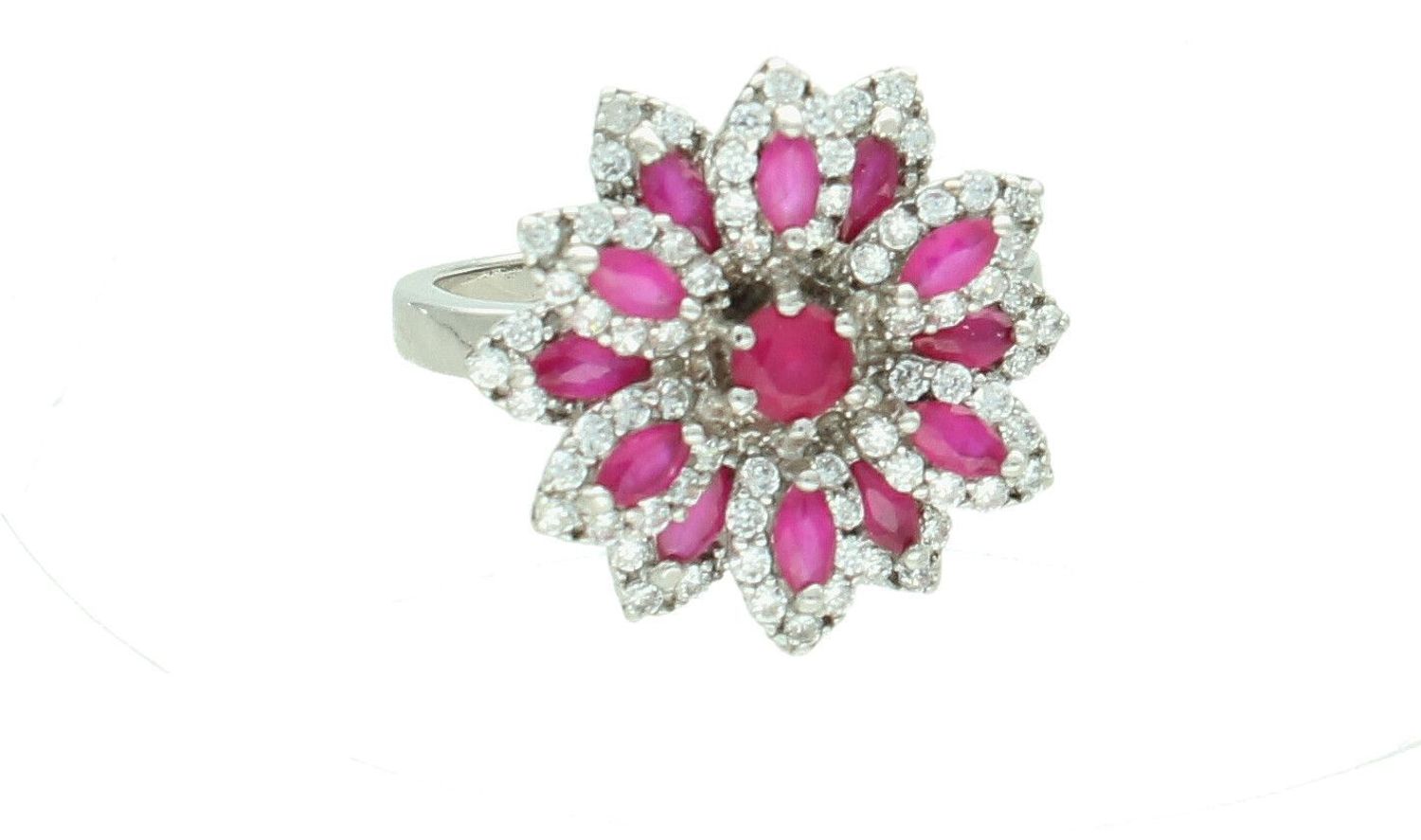 Srebrny pierścionek damski 925 Różowy kwiat rozmiar 18 DIA-PRS-7419-925.  Srebrny pierścionek damski. Pierścionek srebrny z cyrkoniami. Srebrny pierścionek dla kobiety. Srebrny pierścionek damski na prezent (2).jpg