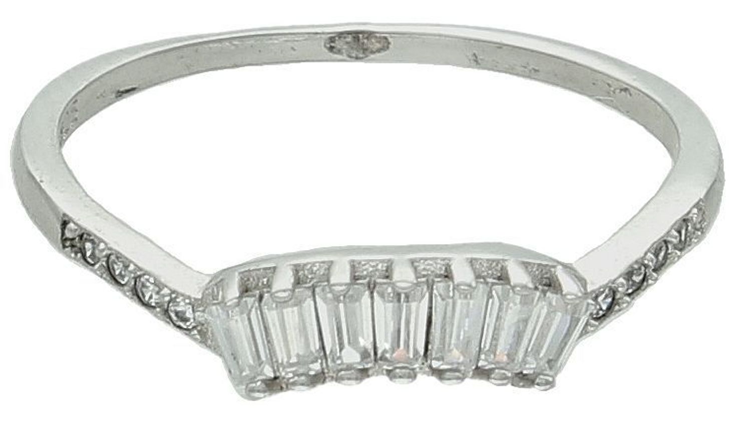 Pierścionek cyrkonie srebro próba 925, DIA-PRS-7441-925 Srebrny pierścionek wykonany z najwyższej jakości srebra o prostej formie. 1.jpg