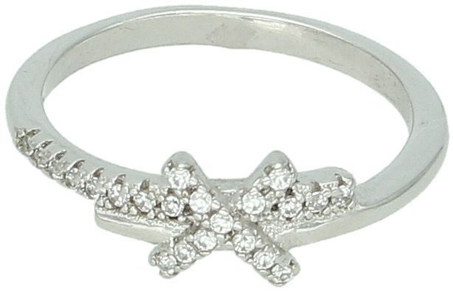 Pierścionek srebrny 925 ze znakiem X ozdobionym białymi cyrkoniami DIA-PRS-7443-925.jpg