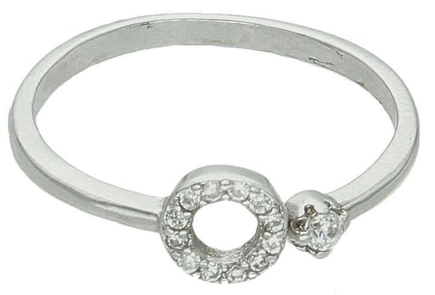 Pierścionek srebrny z cyrkoniami próba 925, DIA-PRS-7445-925 Srebrny pierścionek wykonany z najwyższej jakości srebra o prostej formie. Idealny pomysł na prezent dla każdej kobiety..jpg