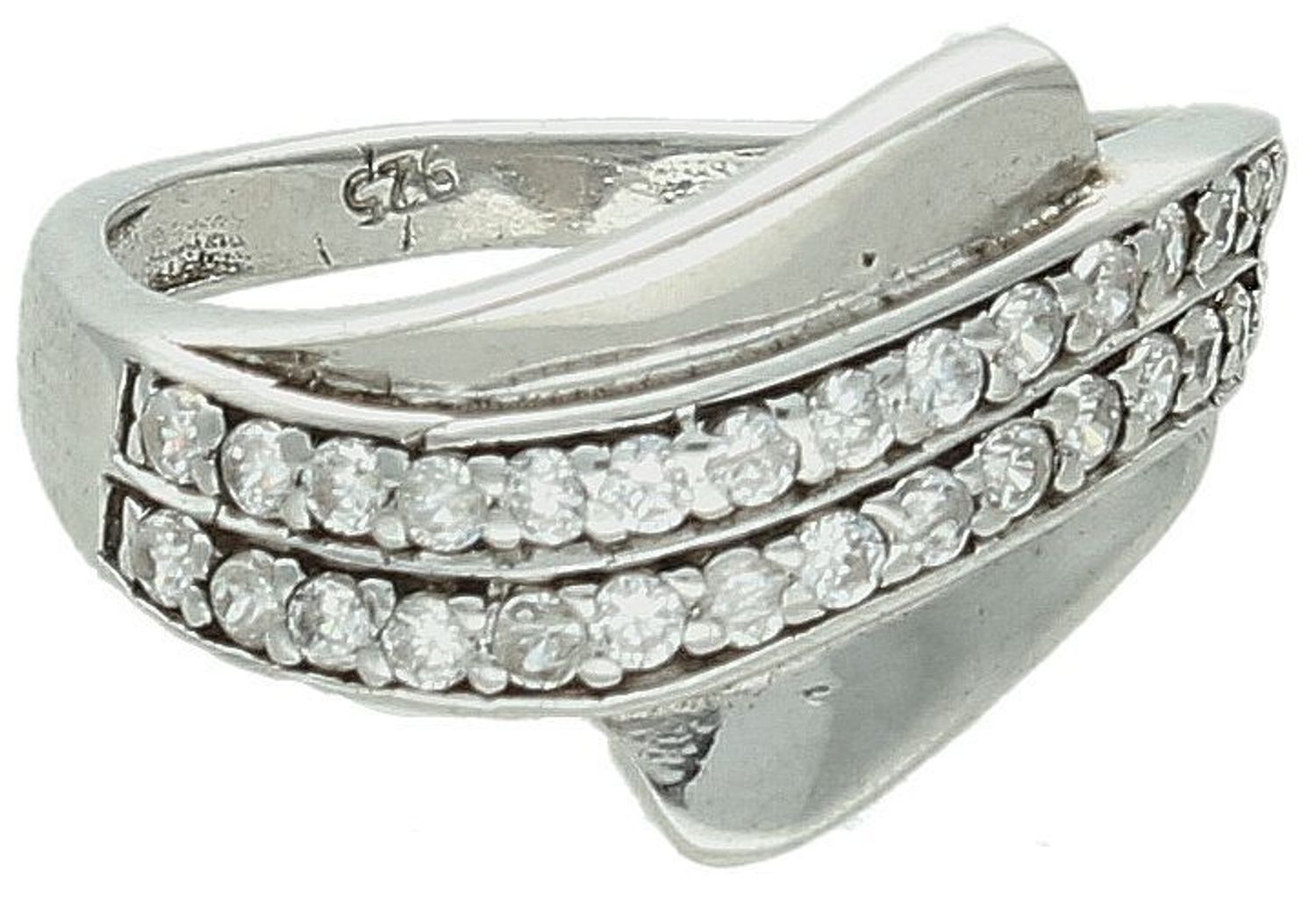 Pierścionek srebrny z cyrkoniami białymi DIA-PRS-7451-925  Srebrny pierścionek wykonany z najwyższej jakości srebra o prostej formie. Idealny pomysł na prezent dla każdej kobiety. Srebrny pierścionek 1.jpg