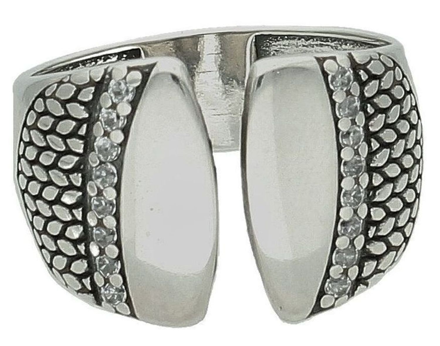 Srebrny pierścionek damski 925 obrączka z cyrkoniami rozmiar 16 DIA-PRS-7462-925. Pierścionek srebrny szeroka obrączka. Srebrny pierścionek na prezent. Otwarty pierścionek.5.jpg