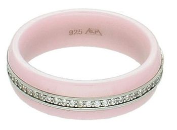 Srebrny pierścionek damski 925 różowy ceramiczny rozmiar 15 DIA-PRS-7469-925.jpg