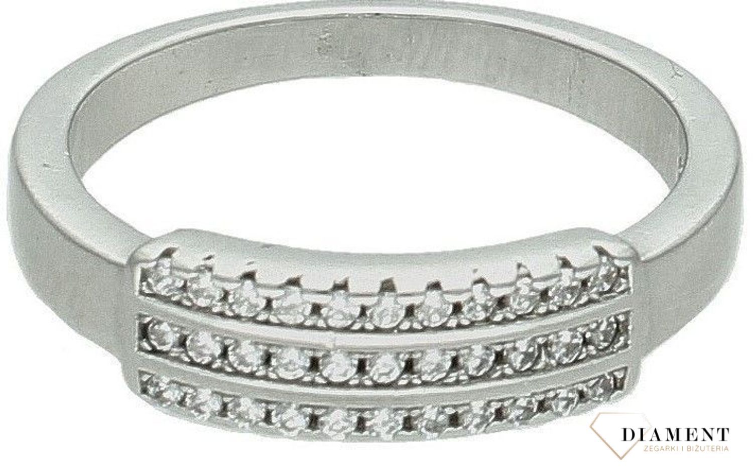 Srebrny pierścionek damski 925 z pasmami cyrkonii rozmiar 17 DIA-PRS-7481-925. Srebrny pierścionek damski. Srebrny pierścionek z cyrkoniami. Pierścionek srebrny damski na prezent. Srebrny pierścionek dla ukochanej..jpg