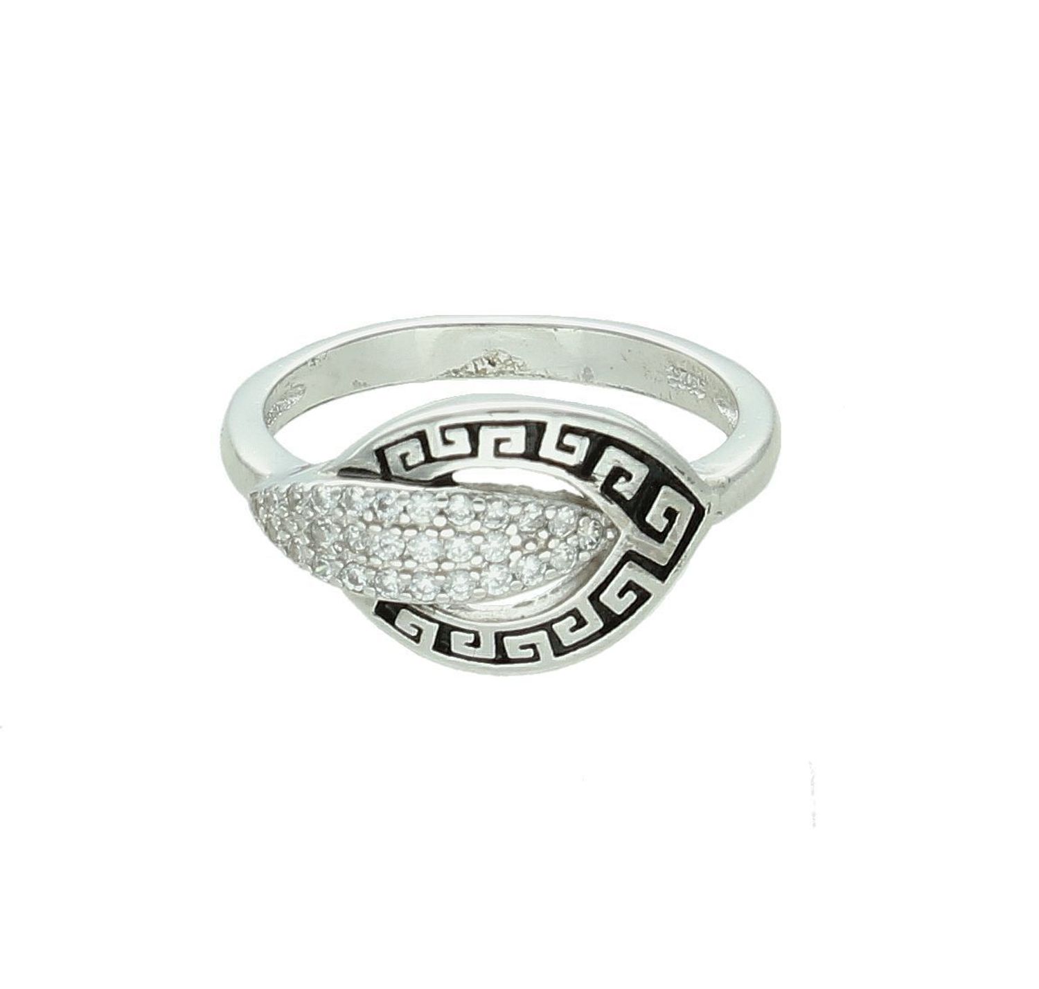 Srebrny pierścionek damski 925 ozdobiony cyrkoniami i wzorem greckim rozmiar 11 DIA-PRS-7505-925 9.jpg
