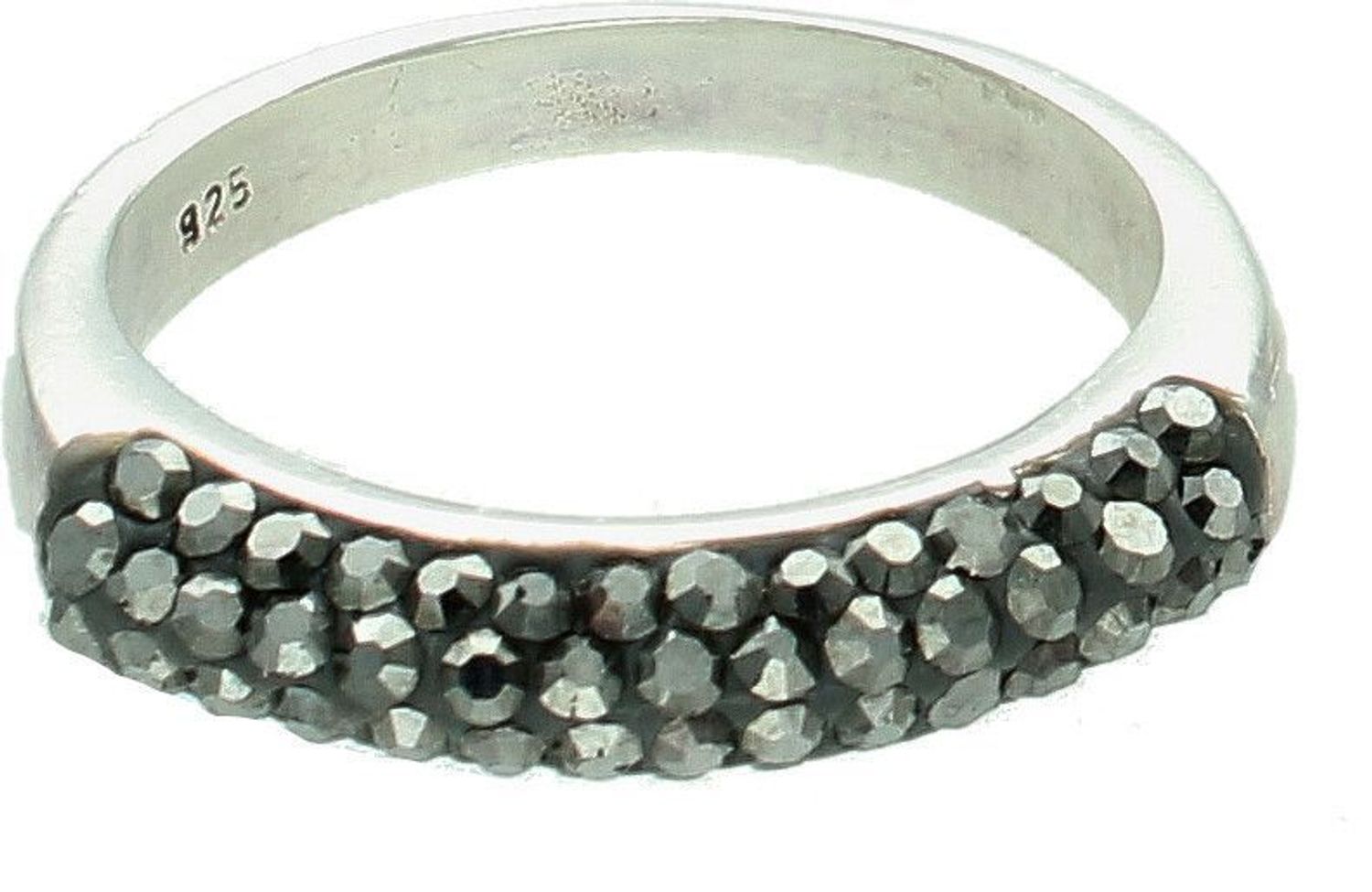 Srebrny pierścionek damski 925 ozdobiony czarnymi cyrkoniami DIA-PRS-7530S-925 (2).jpg