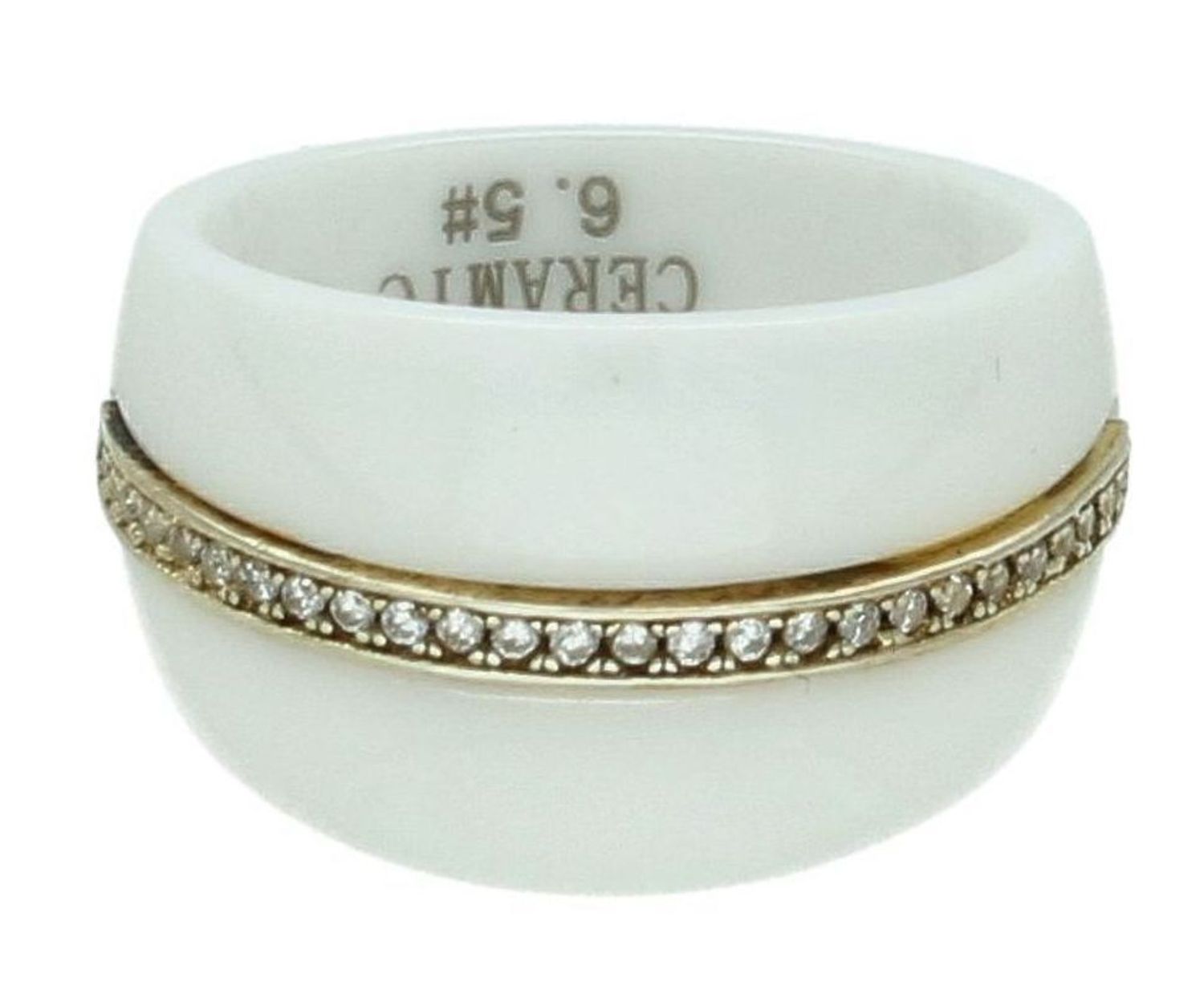 Pierścionek damski Biała ceramika z cyrkoniami 925 rozmiar 13 DIA-PRS-7543-925. Srebrny pierścionek damski. Srebrny pierścionek z cyrkoniami. Pierścionek srebrny z ceramiką. Srebrny pierścionek na prezent dla kobiety.jpg