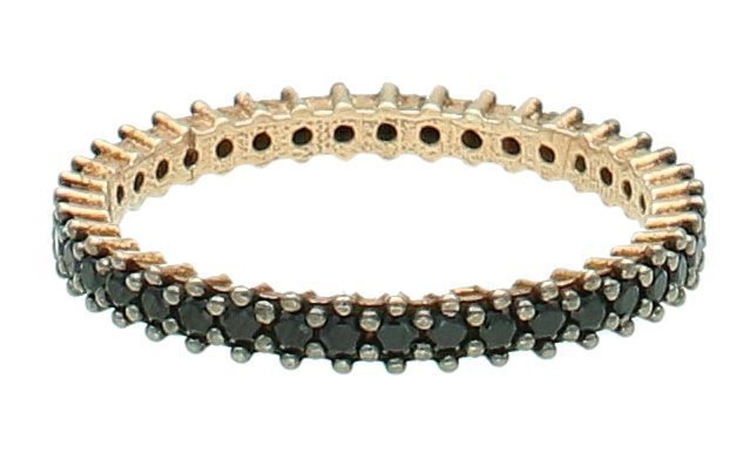 Pierścionek srebrny z czarną cyrkonią srebro próba 925, DIA-PRS-7615-925 Srebrny pierścionek wykonany z najwyższej jakości srebra o prostej formie. Idealny pomysł na prezent dla każdej kobiety..jpg