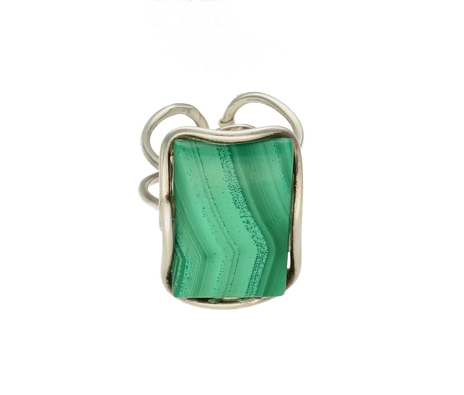 Srebrny pierścionek 925 z malachitem DIA-PRES-7619-925. Efektowny pierścionek z kamieniem naturalnym wykonany z najwyższej jakości srebra 925. Pierścionek o gładkiej fakturze z kamieniem sprawia, (2).jpg