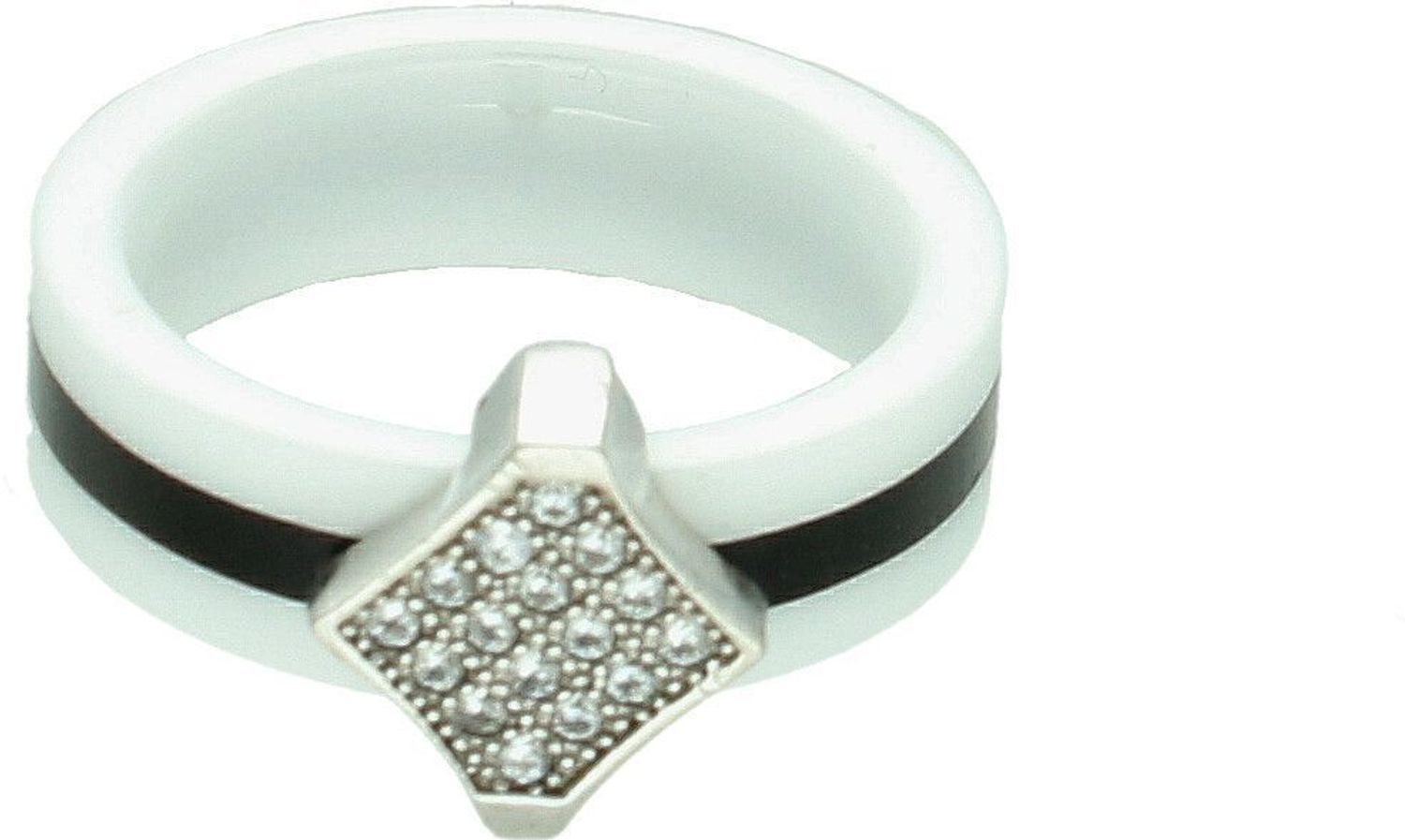 Srebrny pierścionek damski 925 biało-czarna ceramika rozmiar 11 DIA-PRS-7629-925. Srebrny pierścionek damski. Pierścionek srebrny damski z cermiką. Pierścionek ceramiczny. Srebrny pierścionek damski na prezent (2).jpg