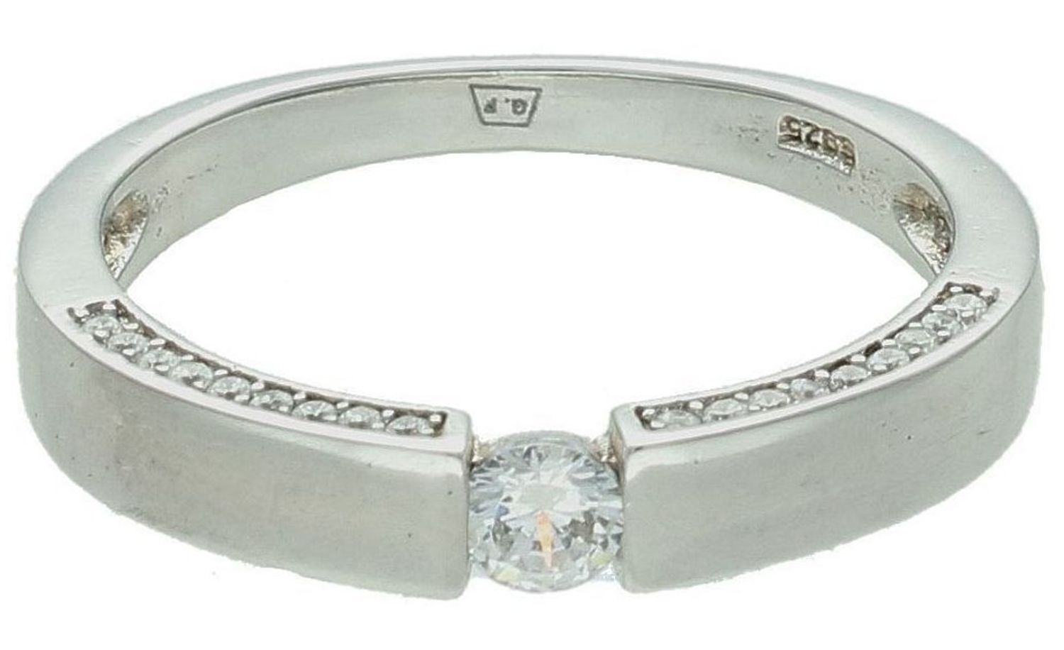 Srebrny pierścionek damski 925 matowa obrączka z cyrkoniami rozmiar 24 DIA-PRS-7642-925.  Srebrny pierścionek damski. Pierścionek srebrny na prezent. Pierścionek ze srebra z cyrkoniami.5.jpg