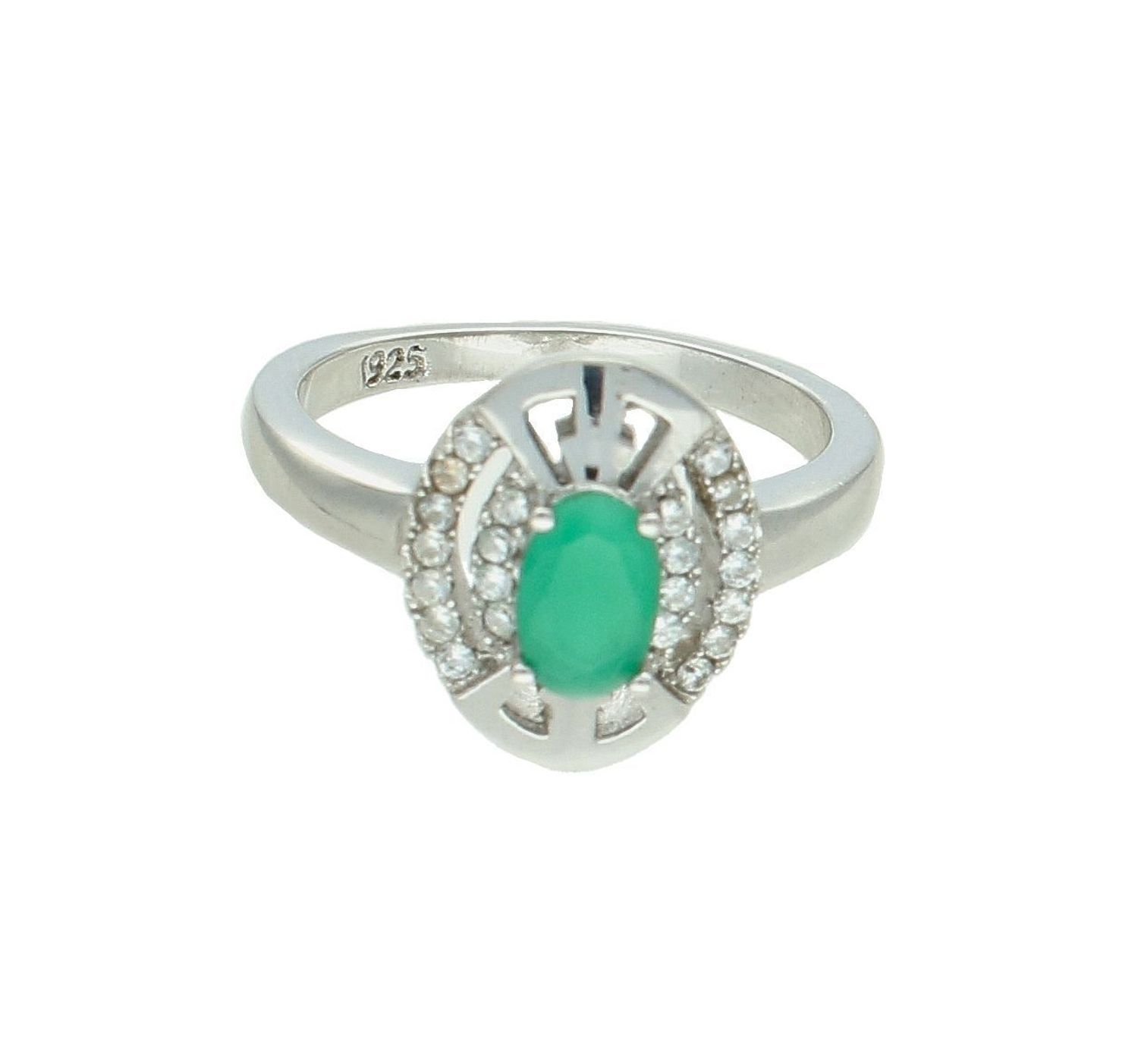 Pierścionek srebrny 925 owalny z zieloną cyrkonią rozmiar 9 DIA-PRS-7653-925 (2).jpg