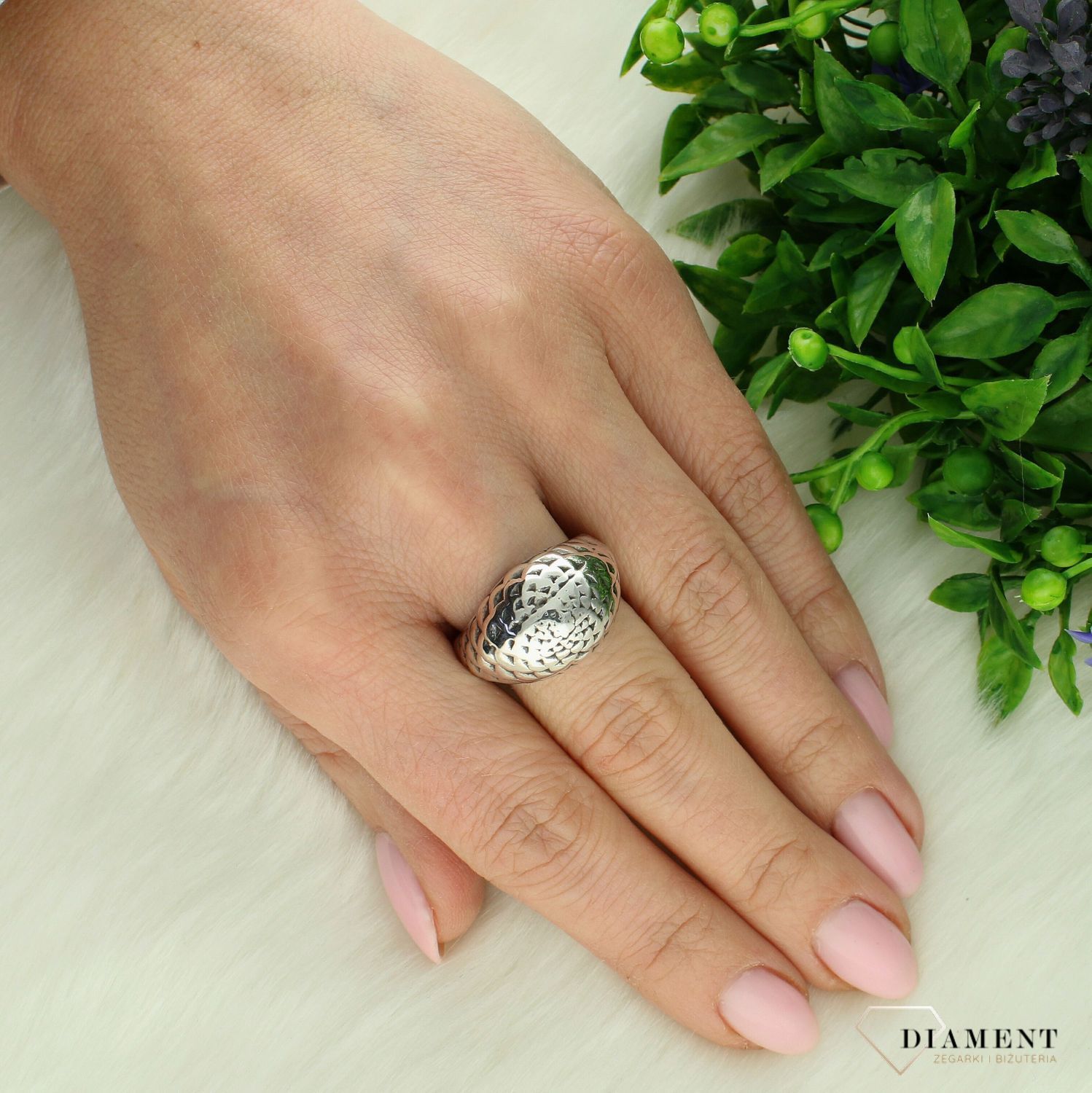 Srebrny pierścionek damski 925 grawerowany rozmiar 13 DIA-PRS-7664-925 (3).jpg