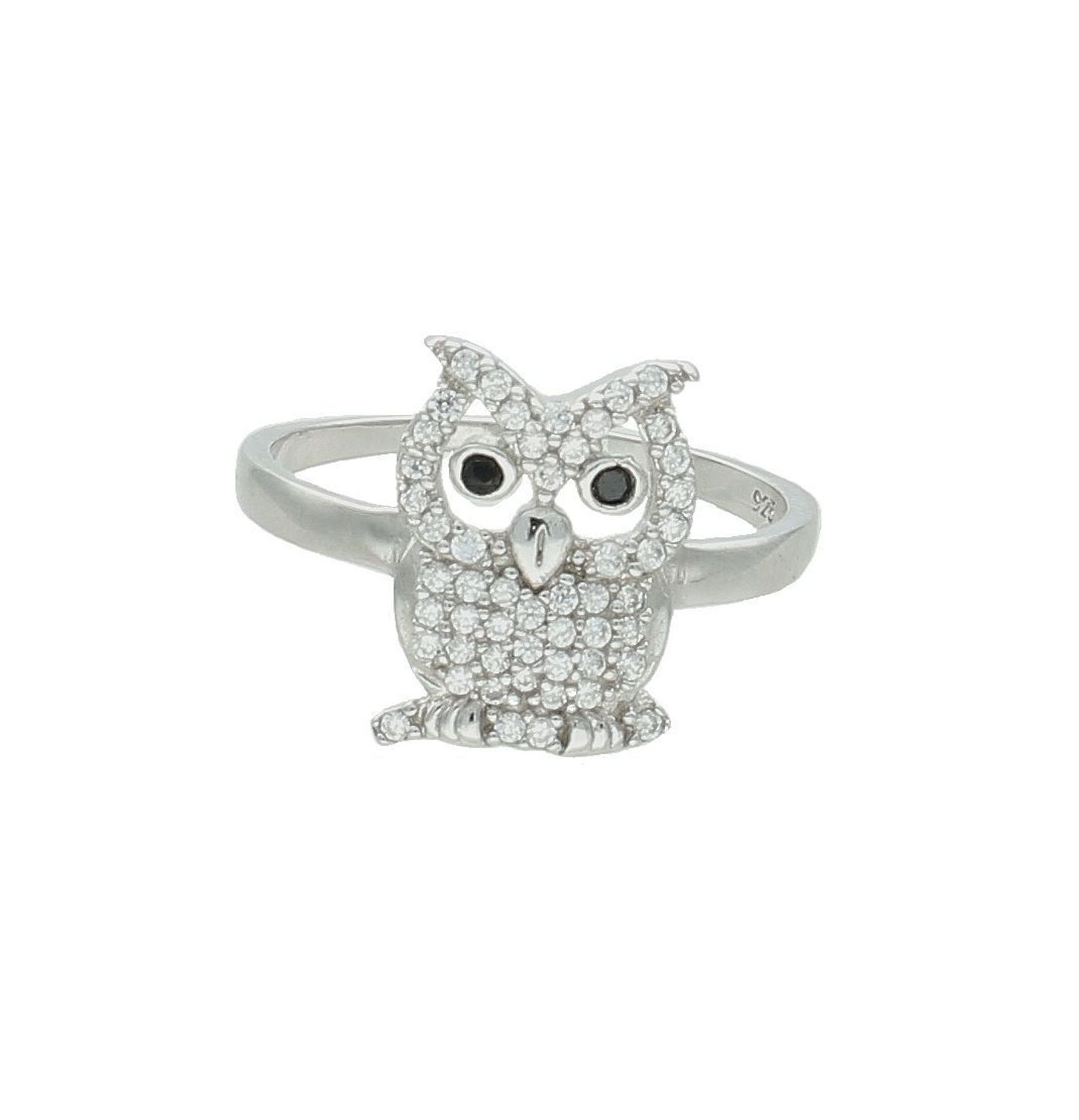 Srebrny pierścionek damski 925 sowa z cyrkoniami rozmiar 20 DIA-PRS-7667-925.jpg