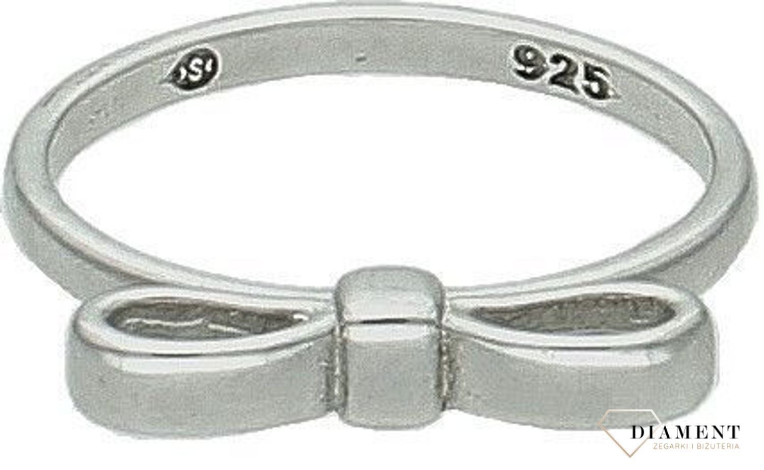 Srebrny pierścionek damski 925 Kokardka rozmiar 13 DIA-PRS-7681-925. Srebrny pierścionek damski. Srebrny pierścionek z cyrkoniami. Pierścionek srebrny dla kobiety. Pierścionek srebrny na prezent. Pierścionek z kokardką.jpg