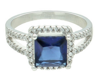 Srebrny pierścionek damski 925 z kwadratową granatową cyrkonią – DIA-PRS-7684-925df.png