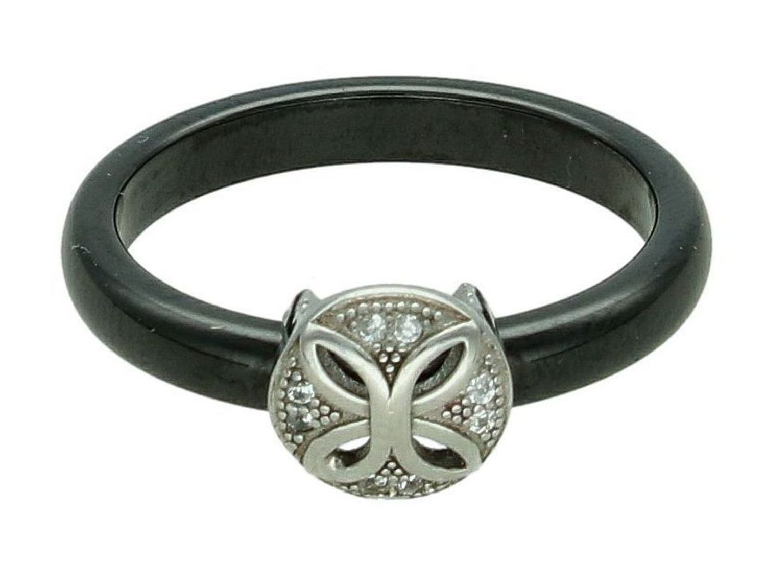 Srebrny pierścionek damski 925 czarna ceramika z cyrkonią DIA-PRS-7703-925. Pierścionek damski z ceramiki. Pierścionek damski czarny. Pierścionek srebrny damski na prezent. Srebrny pierścionek dla ukochanej..jpg