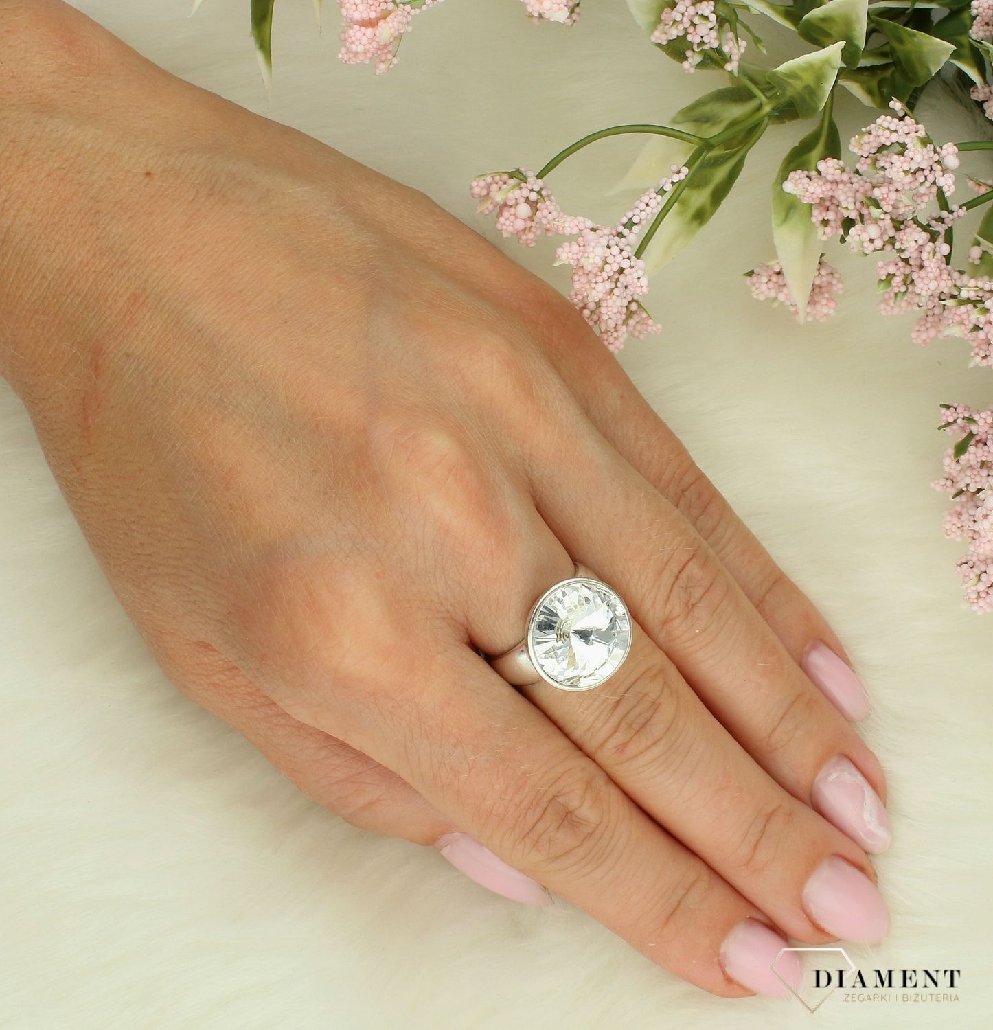 Srebrny pierścionek damski 925 Swarovski elements rozmiar 12 DIA-PRS-7709-925.jpg