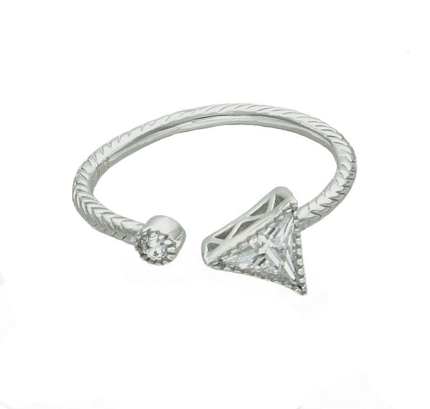 Srebrny pierścionek damski 925 trójkąt z cyrkoniami rozmiar 13 DIA-PRS-7713-925 2.jpg