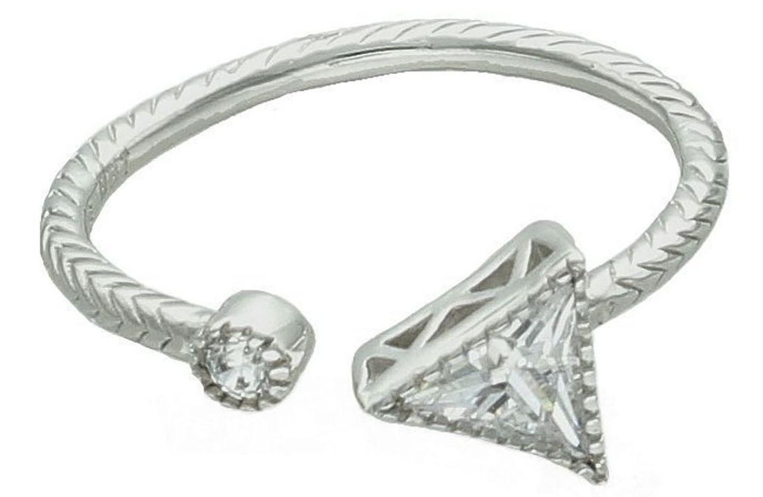 Srebrny pierścionek damski 925 trójkąt z cyrkoniami rozmiar 13 DIA-PRS-7713-925 2.jpg