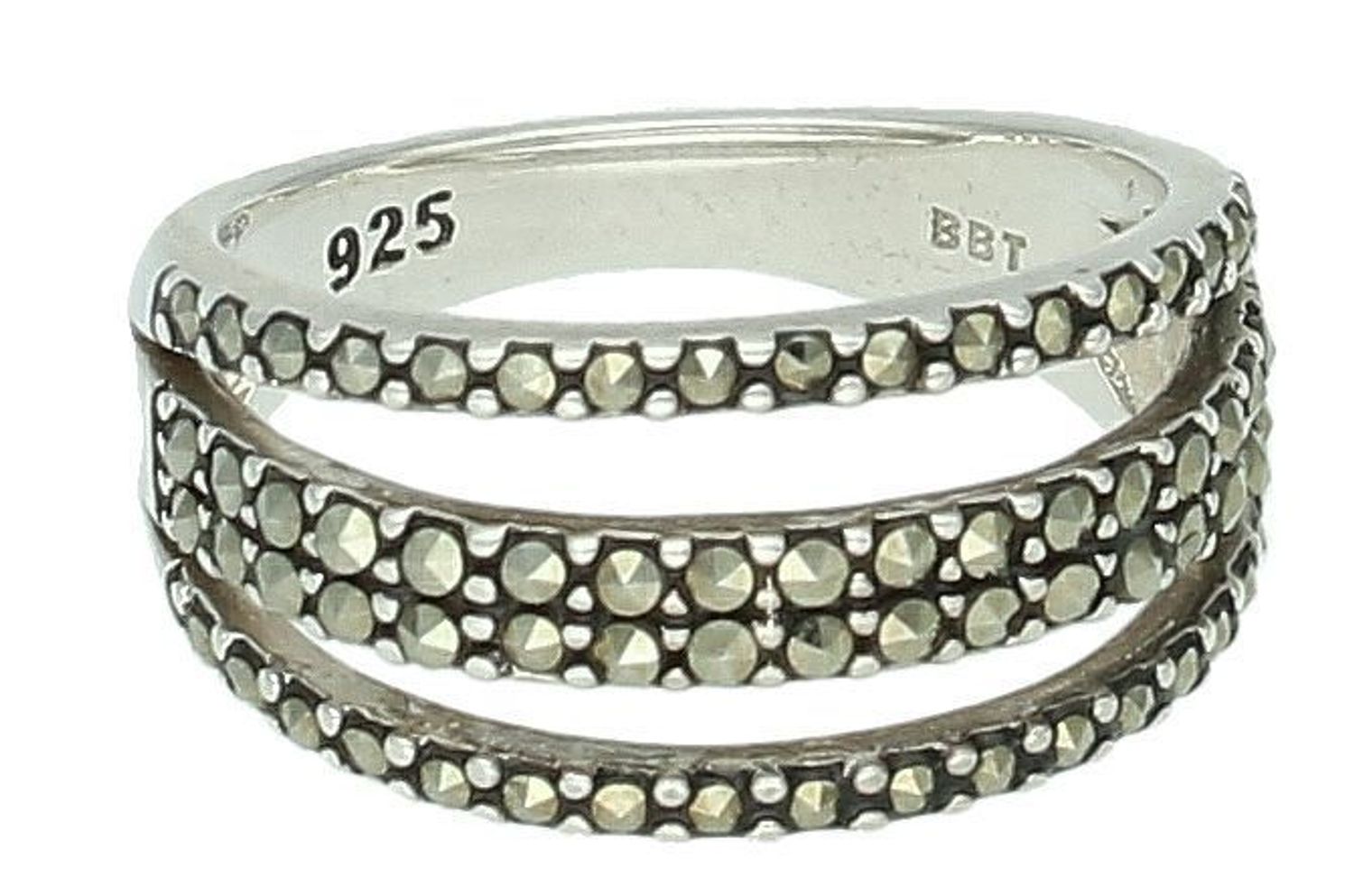 Pierścionek srebrny markazyty próba 925, DIA-PRS-7744-925 Srebrny pierścionek wykonany z najwyższej jakości srebra o prostej formie. Idealny pomysł na prezent dla każdej kobiety 1.jpg