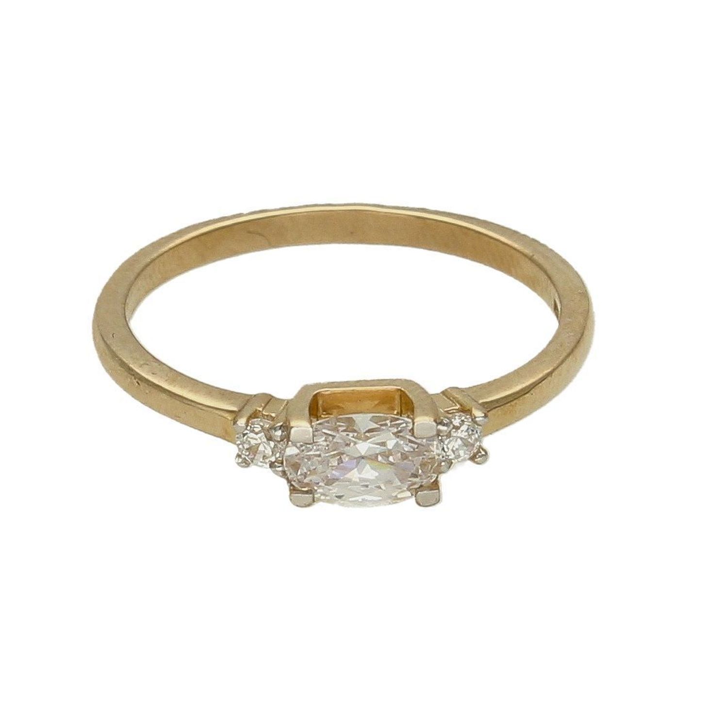 Złoty pierścionek 375 z cyrkoniami zaręczynowy DIA-PRS-7807-375.  Pierścionek z wystającą cyrkonią pięknie lśniący.  Pierścionek doskonały na co dzień jak i do wieczorowych kreacji. Pierścionek z 14- karatowego złota. Waga oko (1).jpg