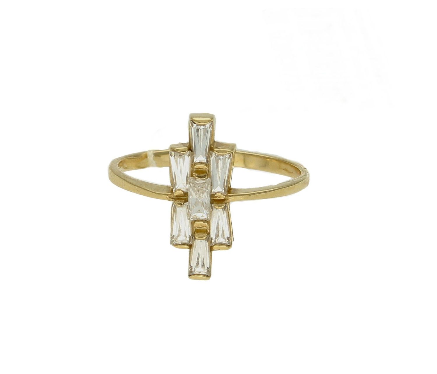 Złoty pierścionek 585 o efektownym wzorze z cyrkoniami DIA-PRS-7884-585. Złoty pierścionek ozdobiony wystającą efektowną cyrkonią. Piękny pierścionek wykonany z wysokiej jakości złota próby 585. Idealny pierścionek na prezen (4).jpg